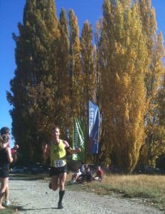 Oska Inkster-Baynes (Wanaka) winning the 13km title of Race 3 Kathmandu Riverrun Trail Series