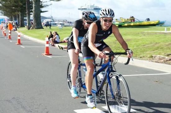 Mary Fisher and guide Sandy Boubee