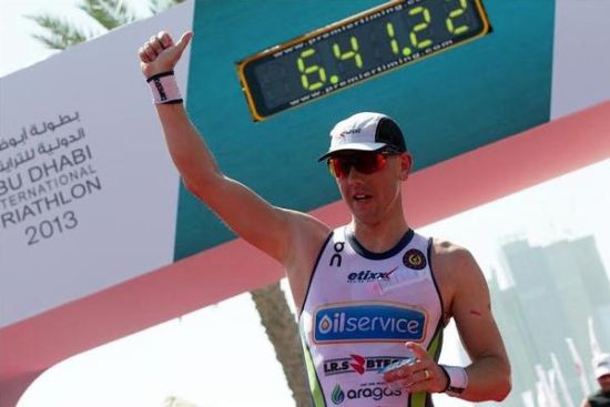 Belgium's Frederik Van Lierde celebrates his second Abu Dhabi win