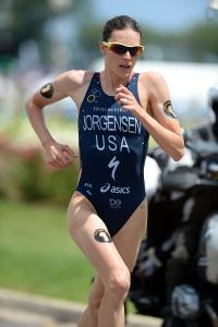 Gwen Jorgensen on her way to victory in Chicago