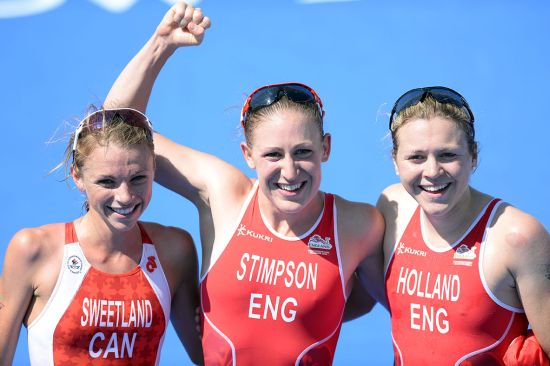 Kirsten Sweetland, Jodie Stimpson and Vicky Holland in Glasgow