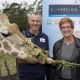 Zuri the giraffe, Dave Dwan and Erin Baker