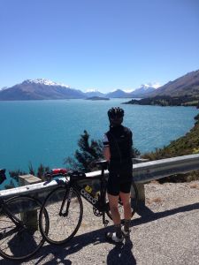 Krystyna Glavinovic pauses to take in the views at Glenorchy while on a training ride