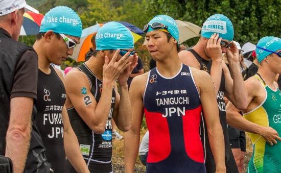 apanese triathletes before the start of the Sovereign Tri Series Kinloch event on February 1st