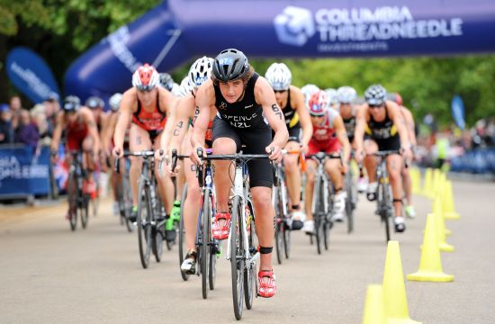 Rebecca Spence on the bike