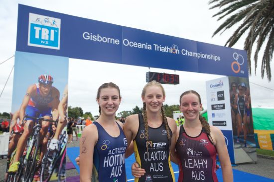 The junior womens podium